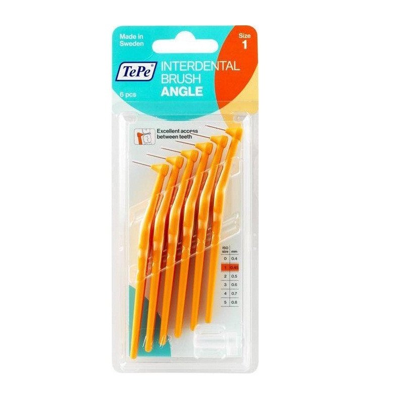 Tepe interdental toothbrushes Angle orange 0.45mm 6 pack