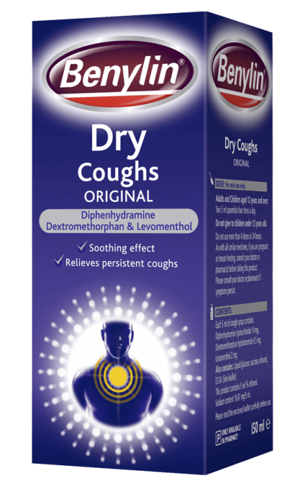 Benylin dry cough syrup 150ml - Pharmacy Products