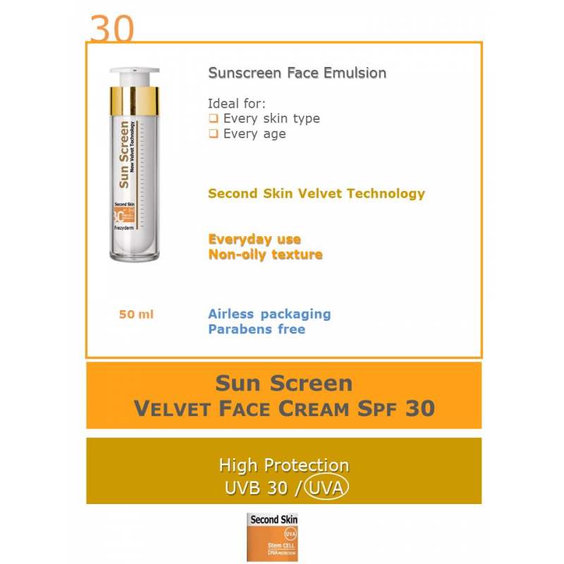 Frezyderm Sun screen velvet second skin technology spf3