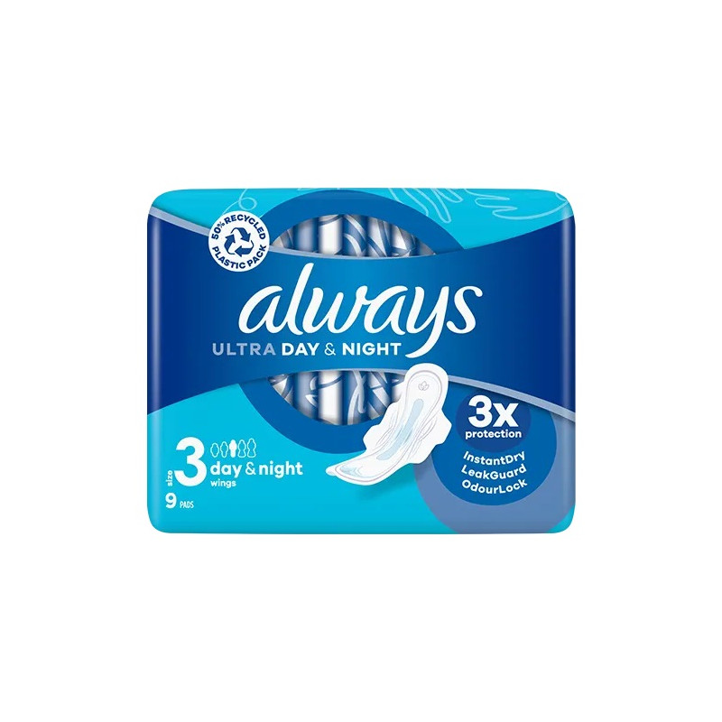 ALWAYS ULTRA sanitary towels day & night with wings size 3 9